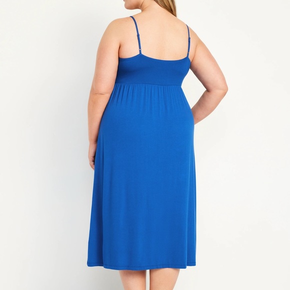 NWT OLD NAVY Fit & Flare Cami Midi DRESS Color: Sapphire Sky - Picture 6 of 9